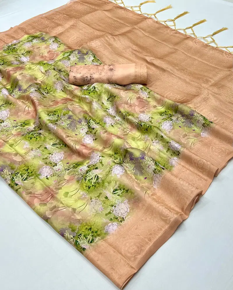 SRC Softy Digital Jacquard Digital Printed Sarees Wholesale Price In Surat